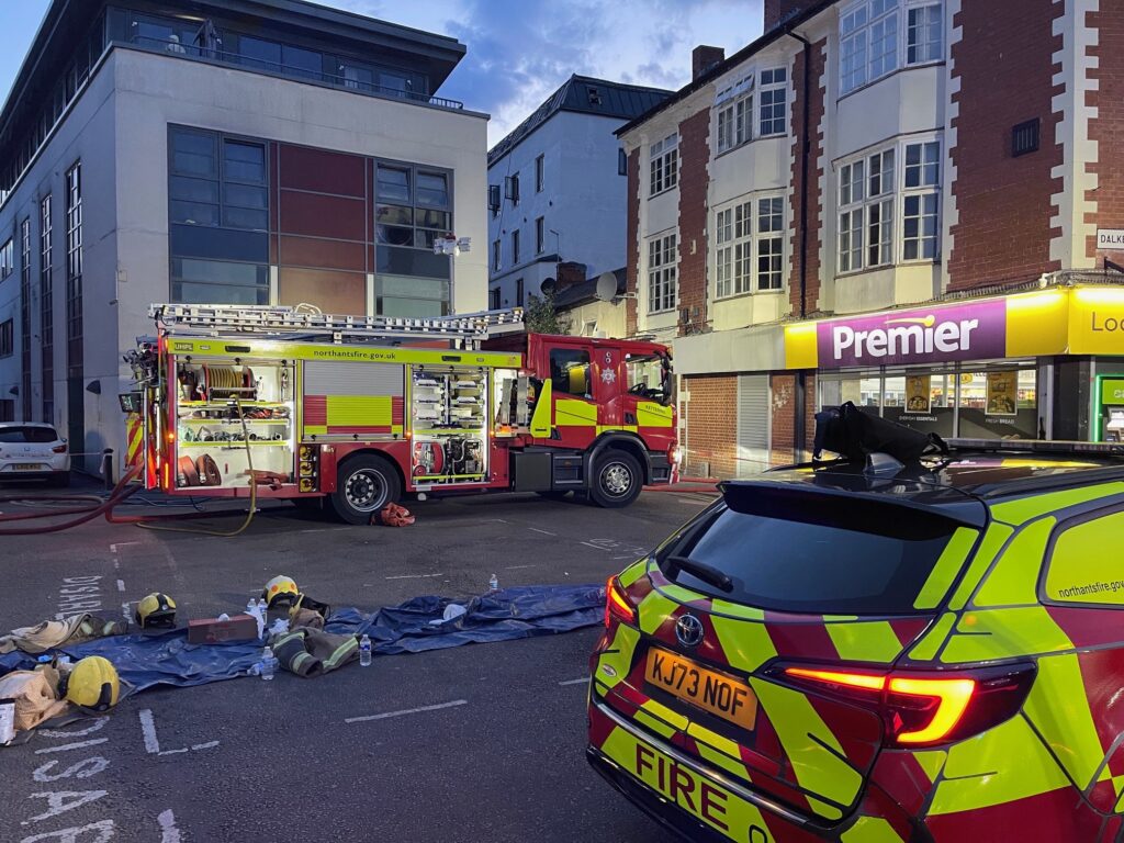 Fire crews deal with blaze at six-storey building in Kettering town centre