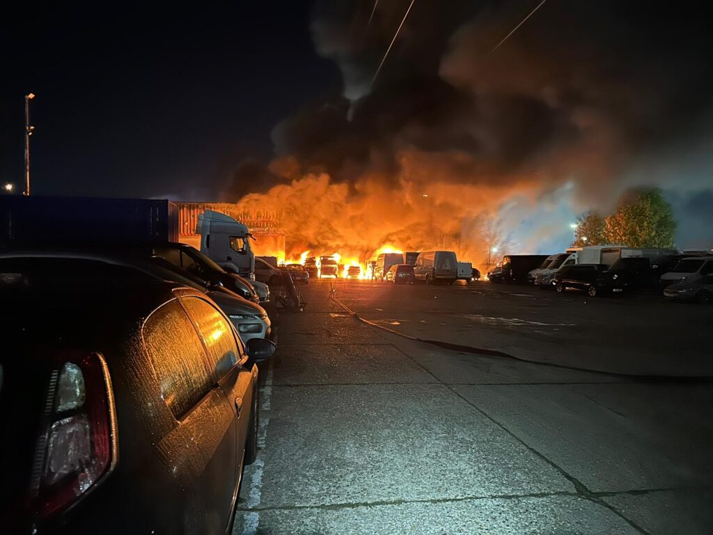 Crews deal with large industrial fire in Corby